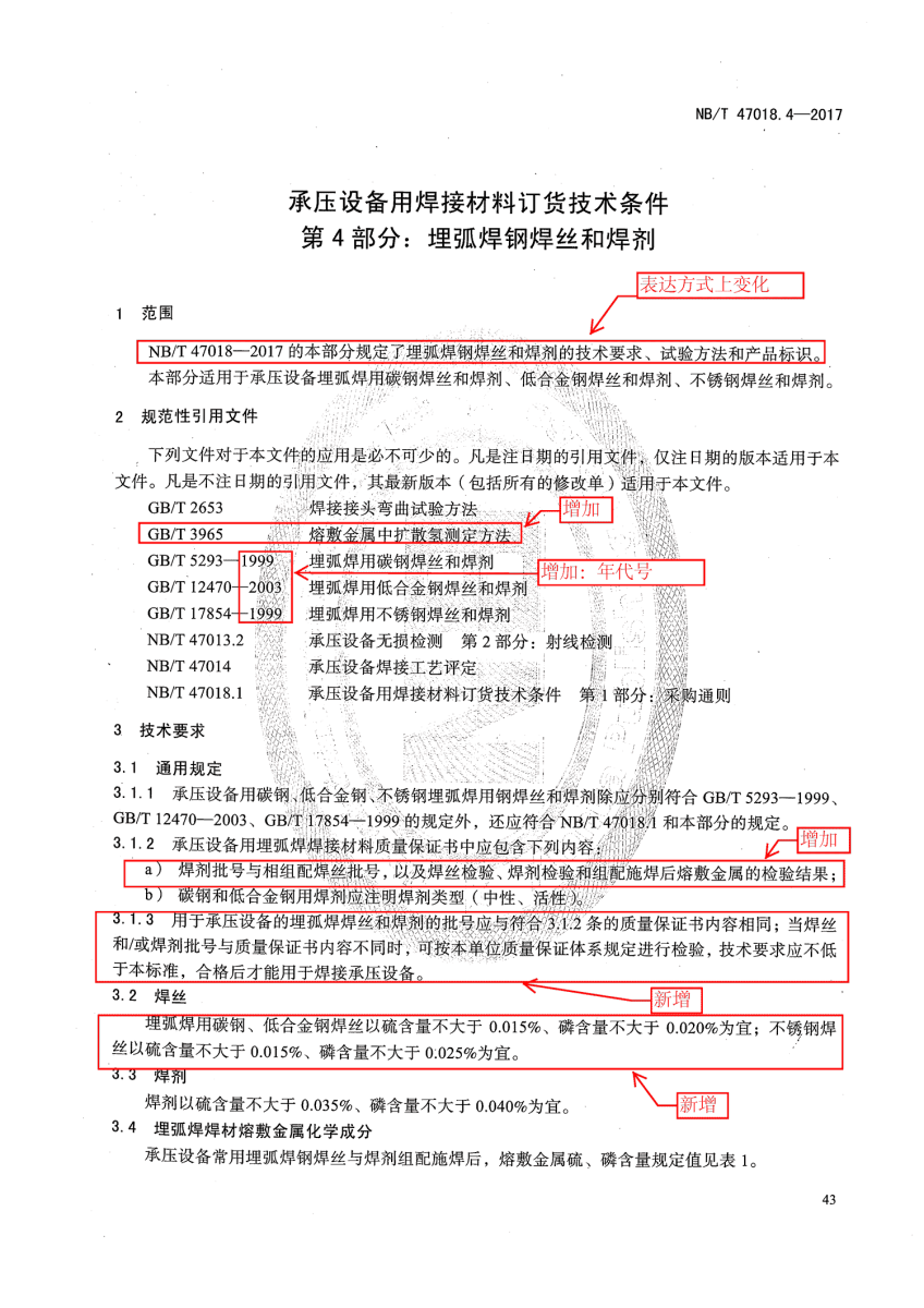 NB/T 47018-2017承壓設備用焊接材料訂貨技術條件第43頁